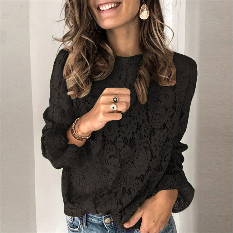 Hollow Lace Shirt Top
