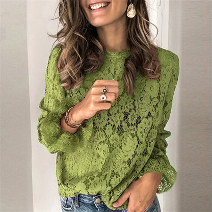 Hollow Lace Shirt Top