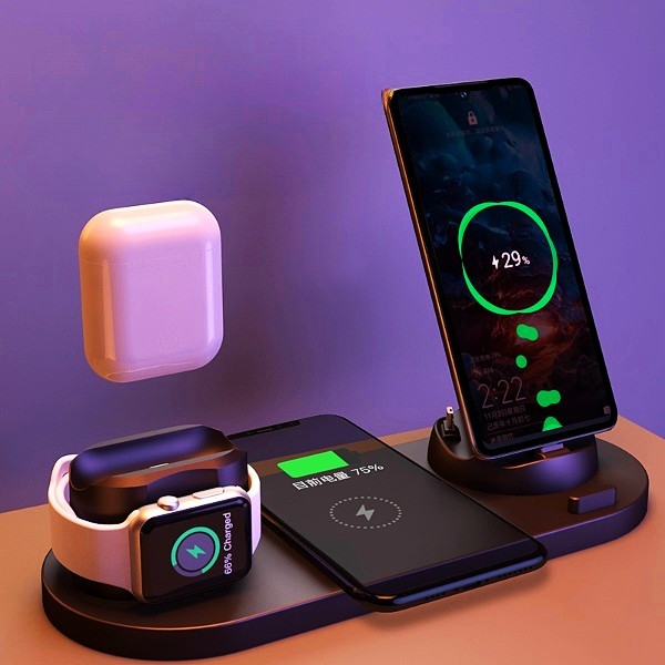 6-in-1Wireless  Charging Dock Station